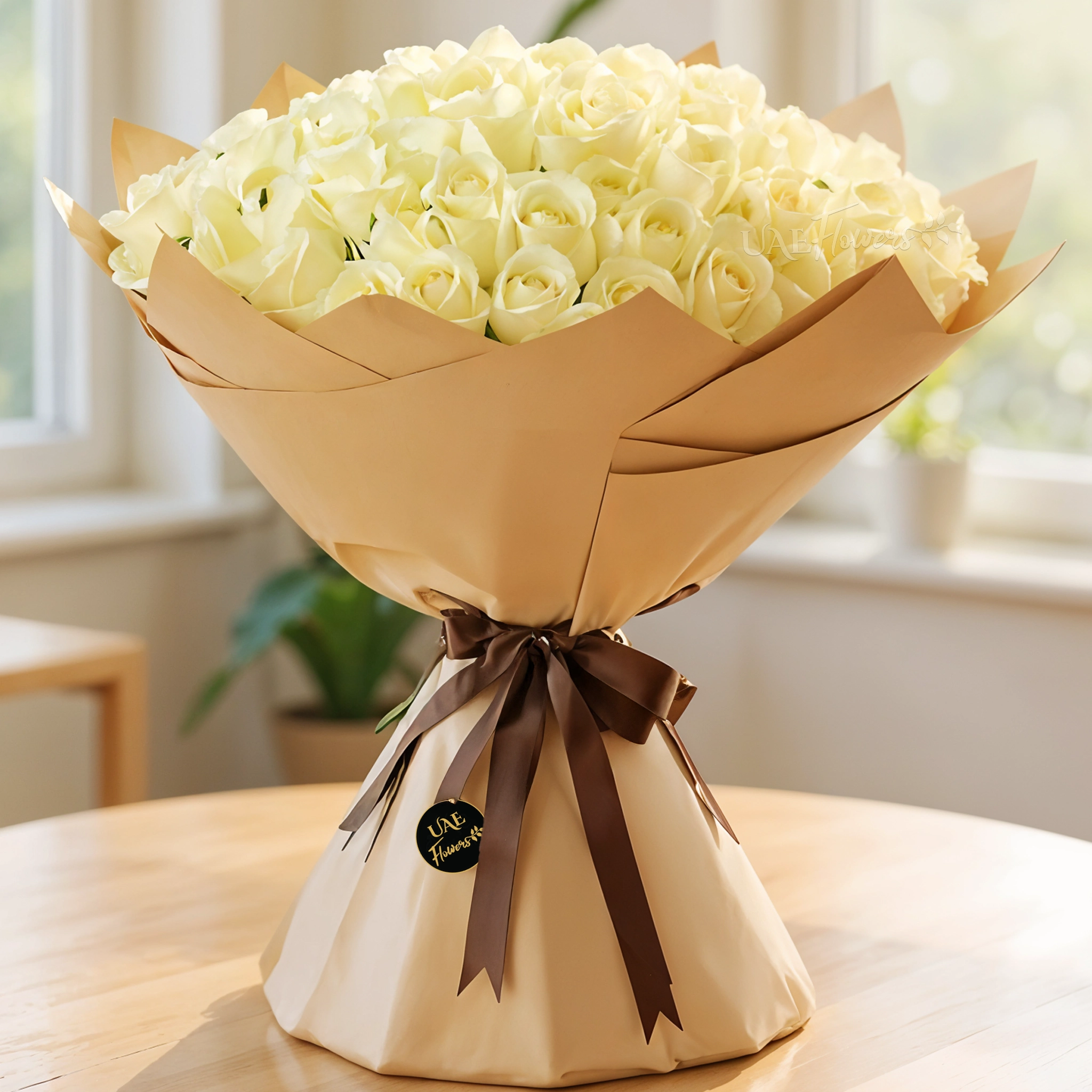 Bouquet of 100 White Roses