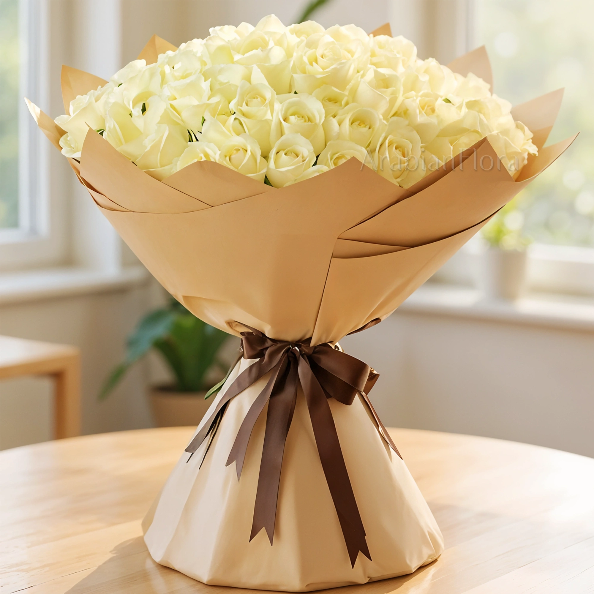 Bouquet of 100 White Roses