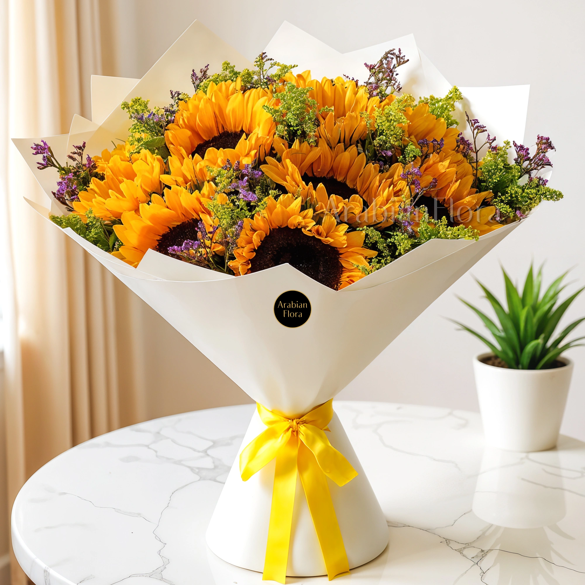 Bouquet of 10 Sunflowers in a nice wrapping