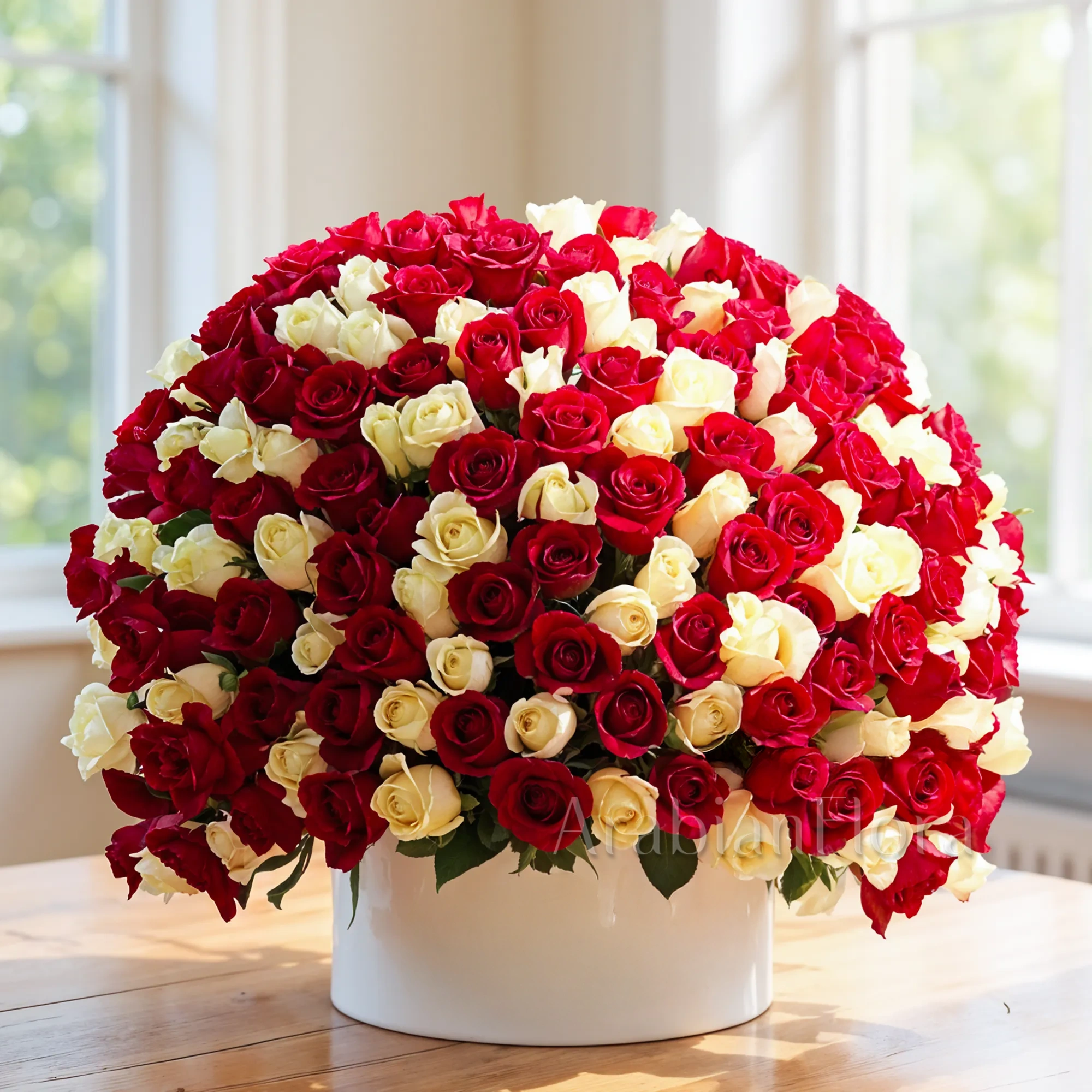 Box of 200 Roses with greens