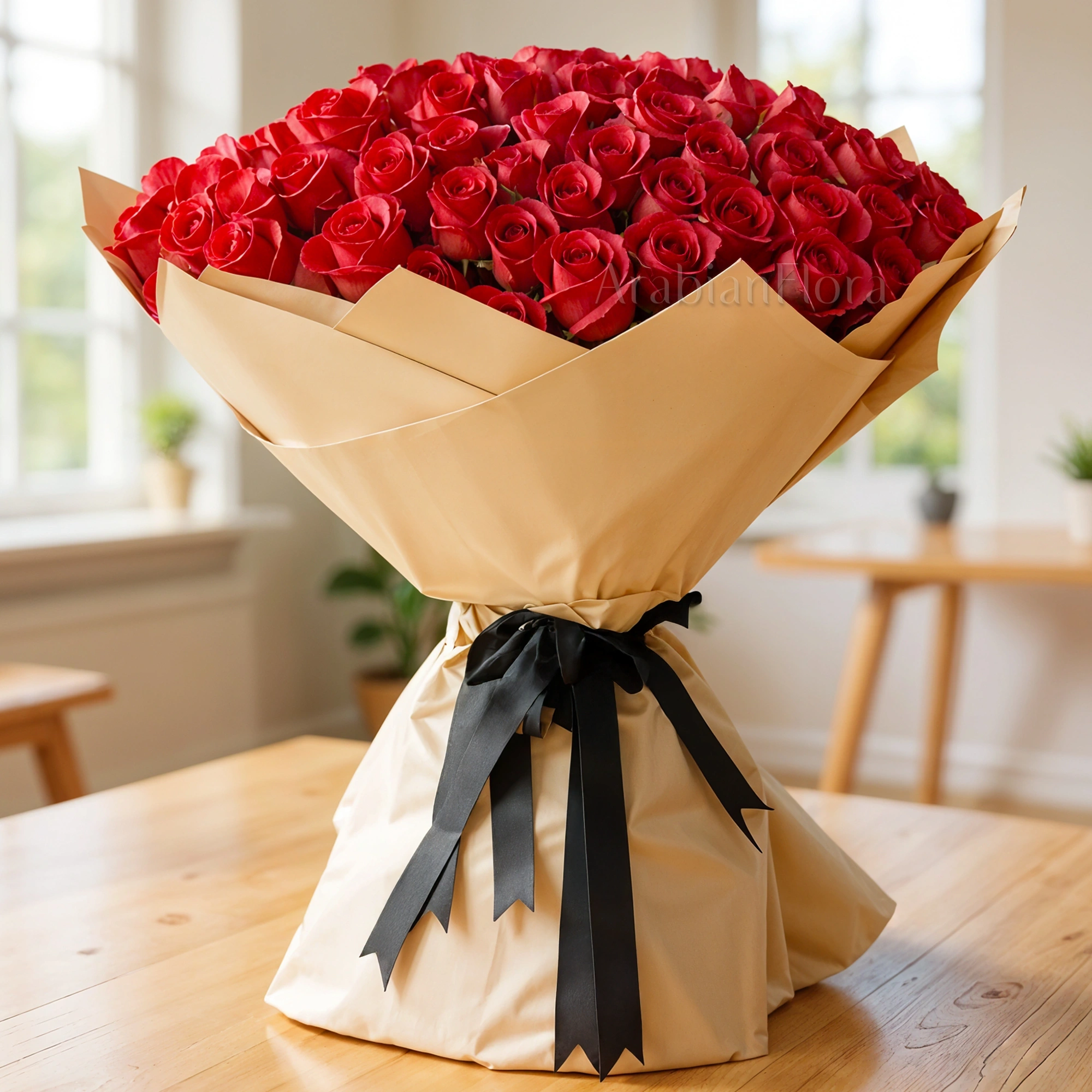 Bouquet of 100 red roses