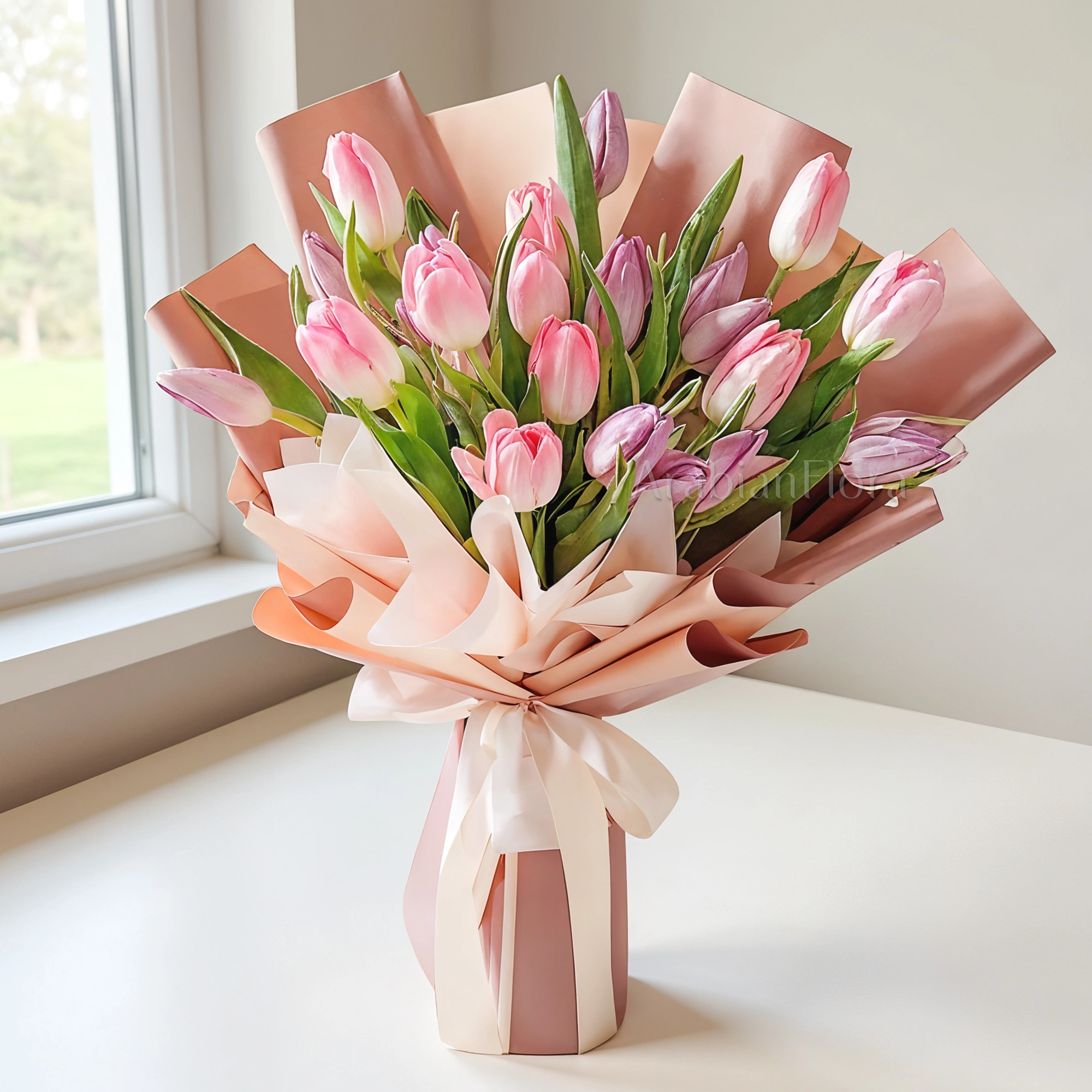 20 Pink Tulips in a nice wrapping