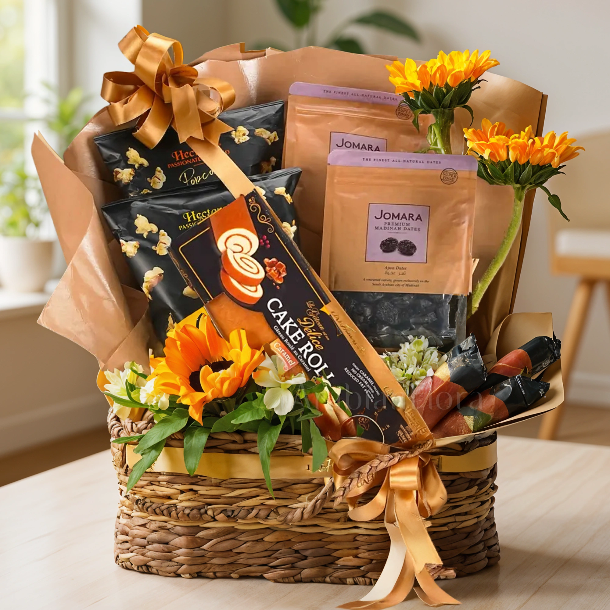 Sunflowers, Popcorn & Dates Gift Hamper