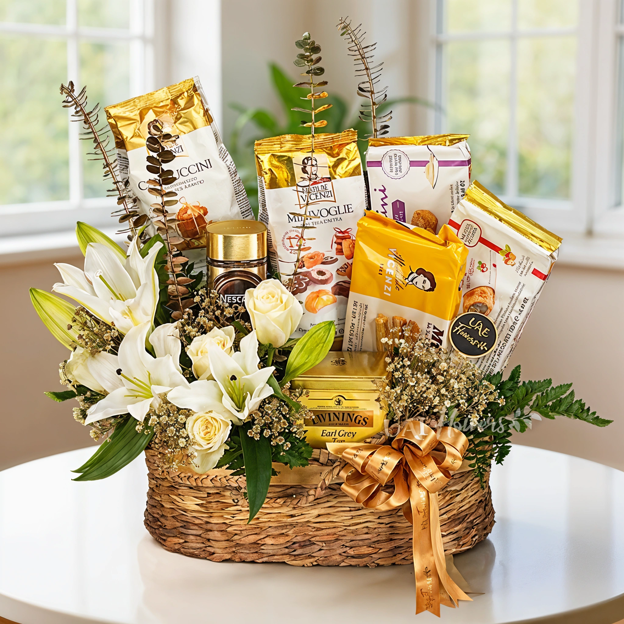 White Lilies & Roses Gourmet Gift