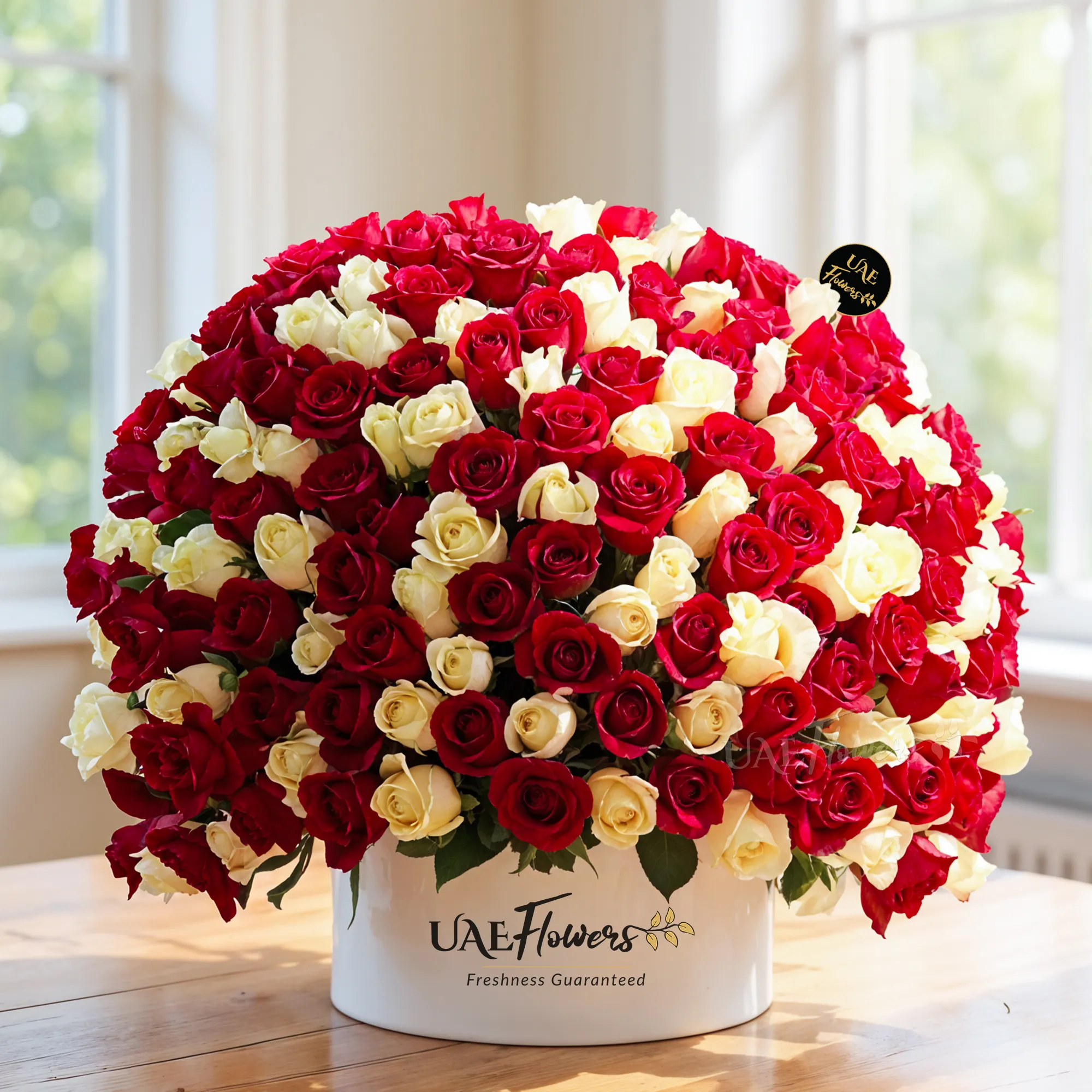 Box of 200 Roses with greens