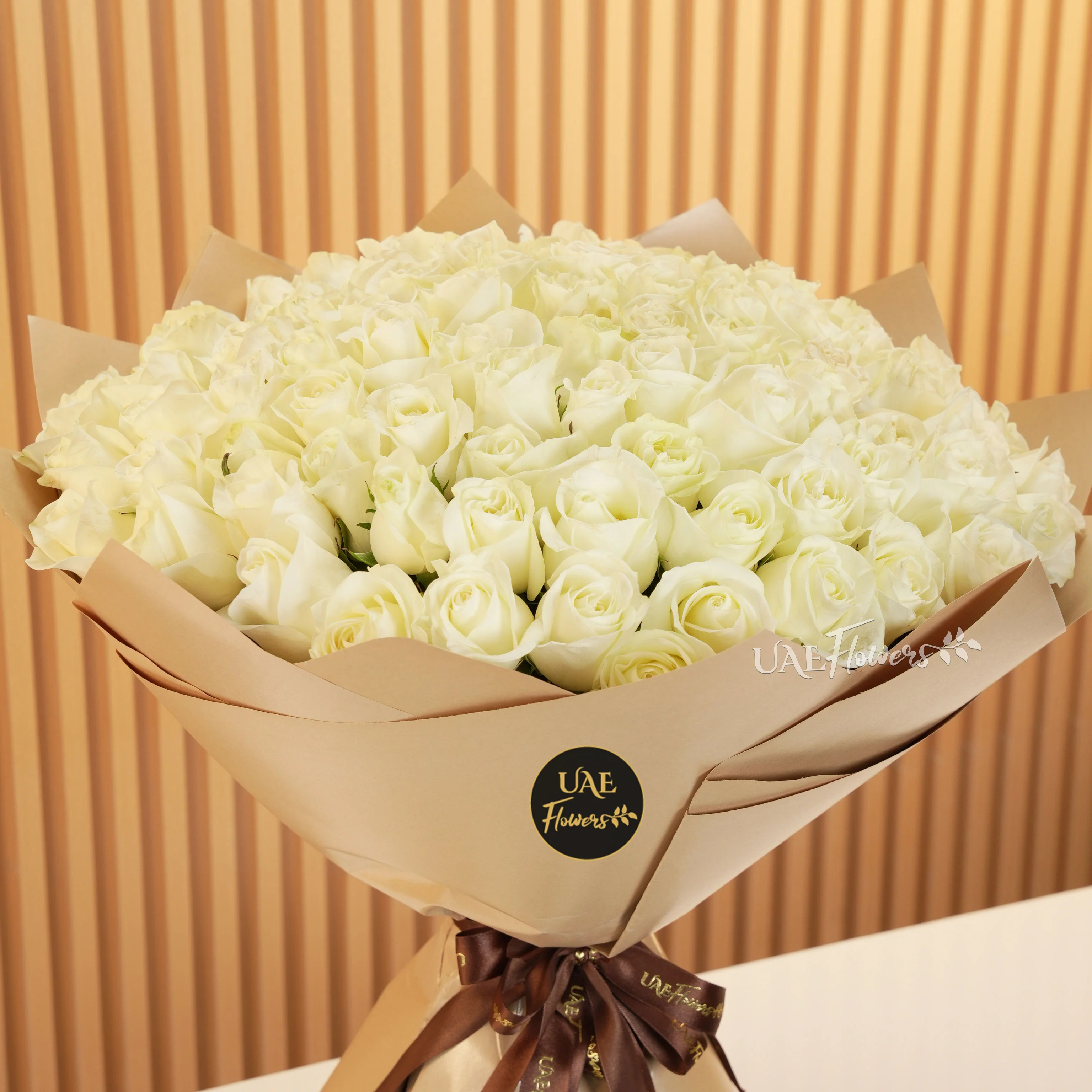 Bouquet of 100 White Roses