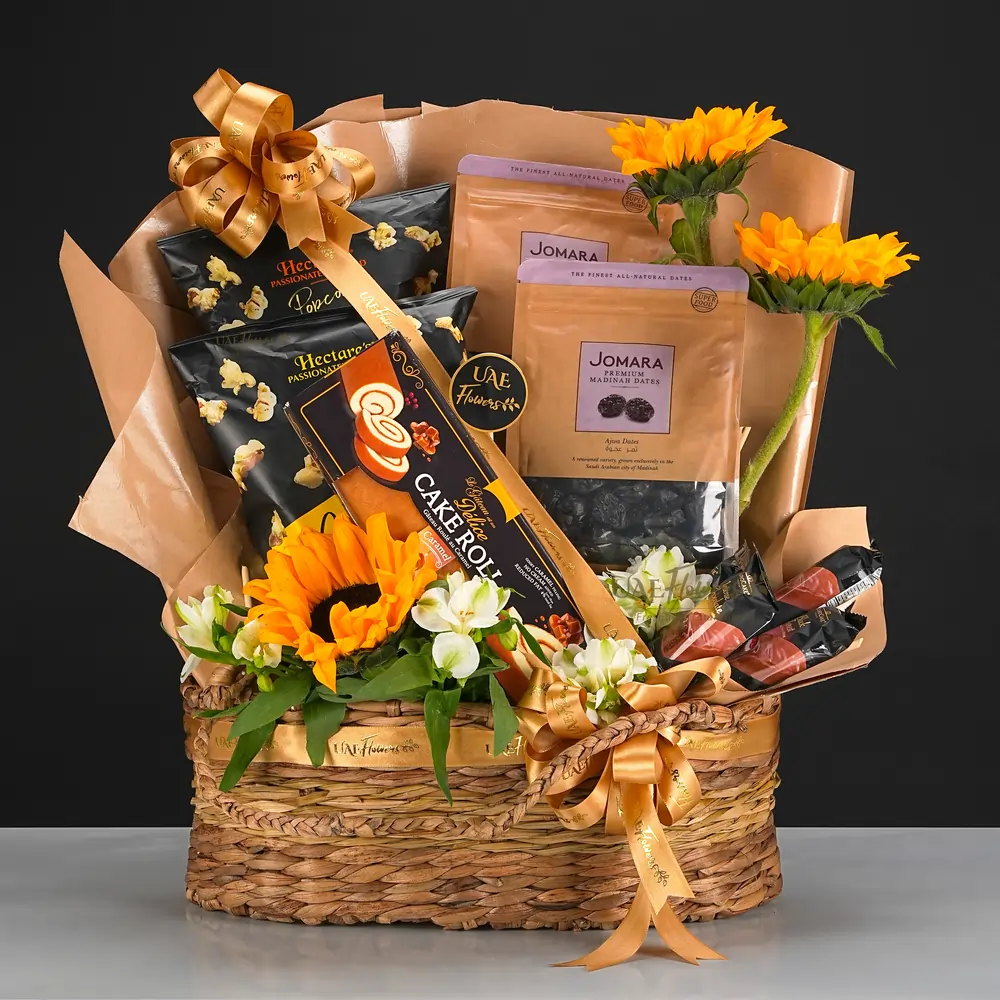 Sunflowers, Popcorn & Dates Gift Hamper