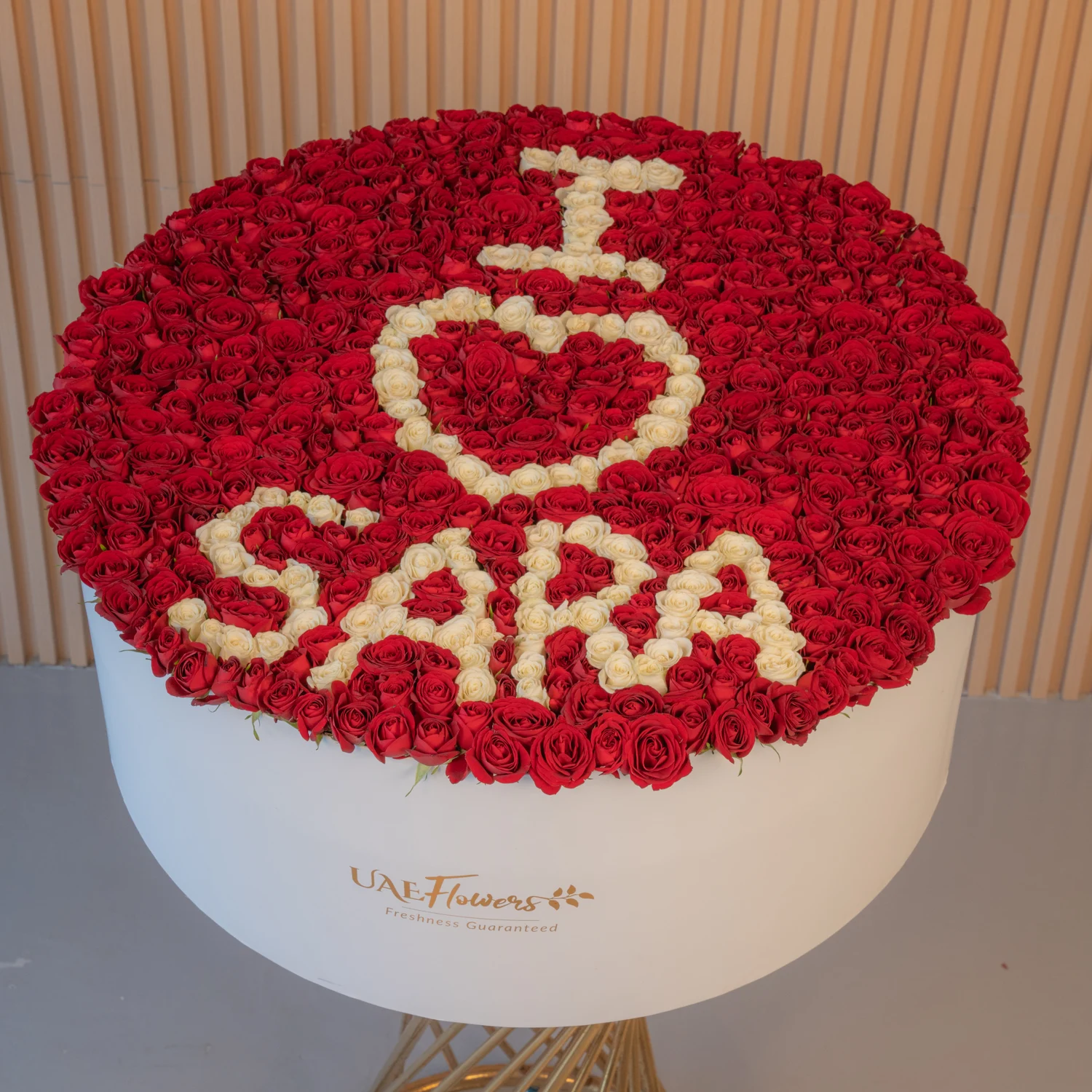 XXXXL box arrangement of 500 buds of red roses & spray roses.